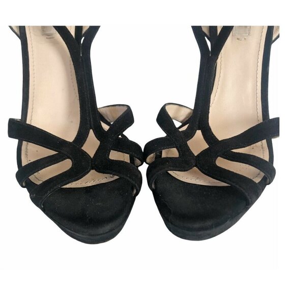 Prada Black Suede Open-Toe Platform Strappy Sandals 7 - Picture 4 of 11